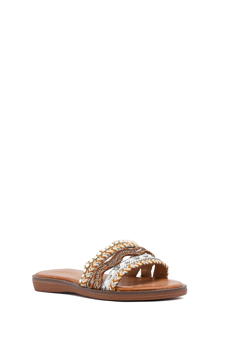 Woman Beige Stone Slippers