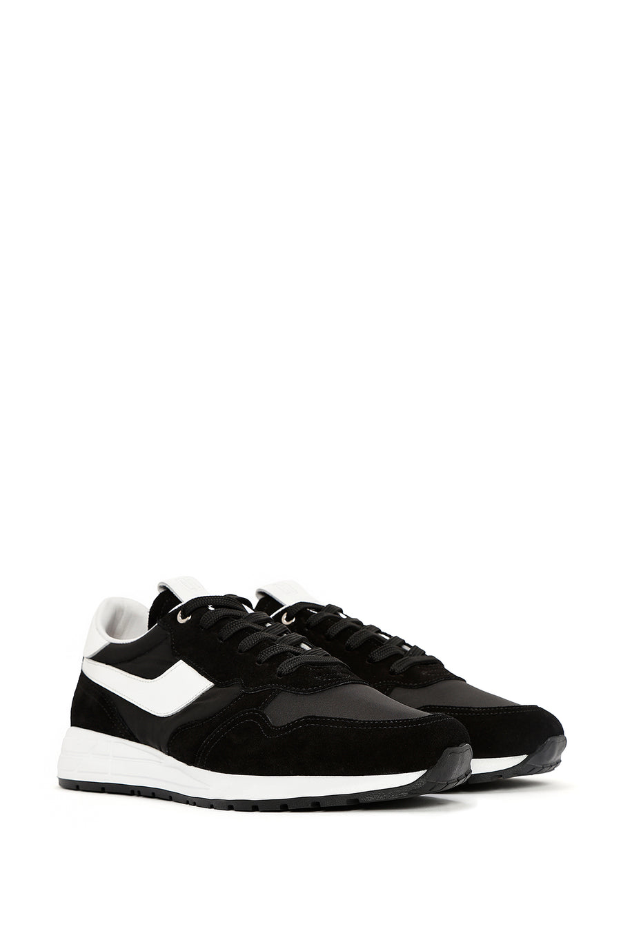Men's Black Lace-up Leather Sneaker