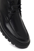 Men's Black Lace-Up Thick-Soled Leather Casual Boot | Derimod