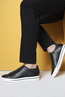 Men's Black Lace-up Leather Sneaker | Derimod