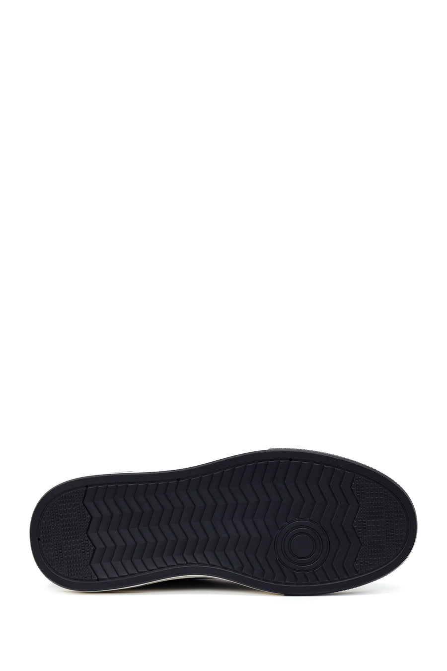 Male Black Lace-Up Thick-Soled Leather Sneaker