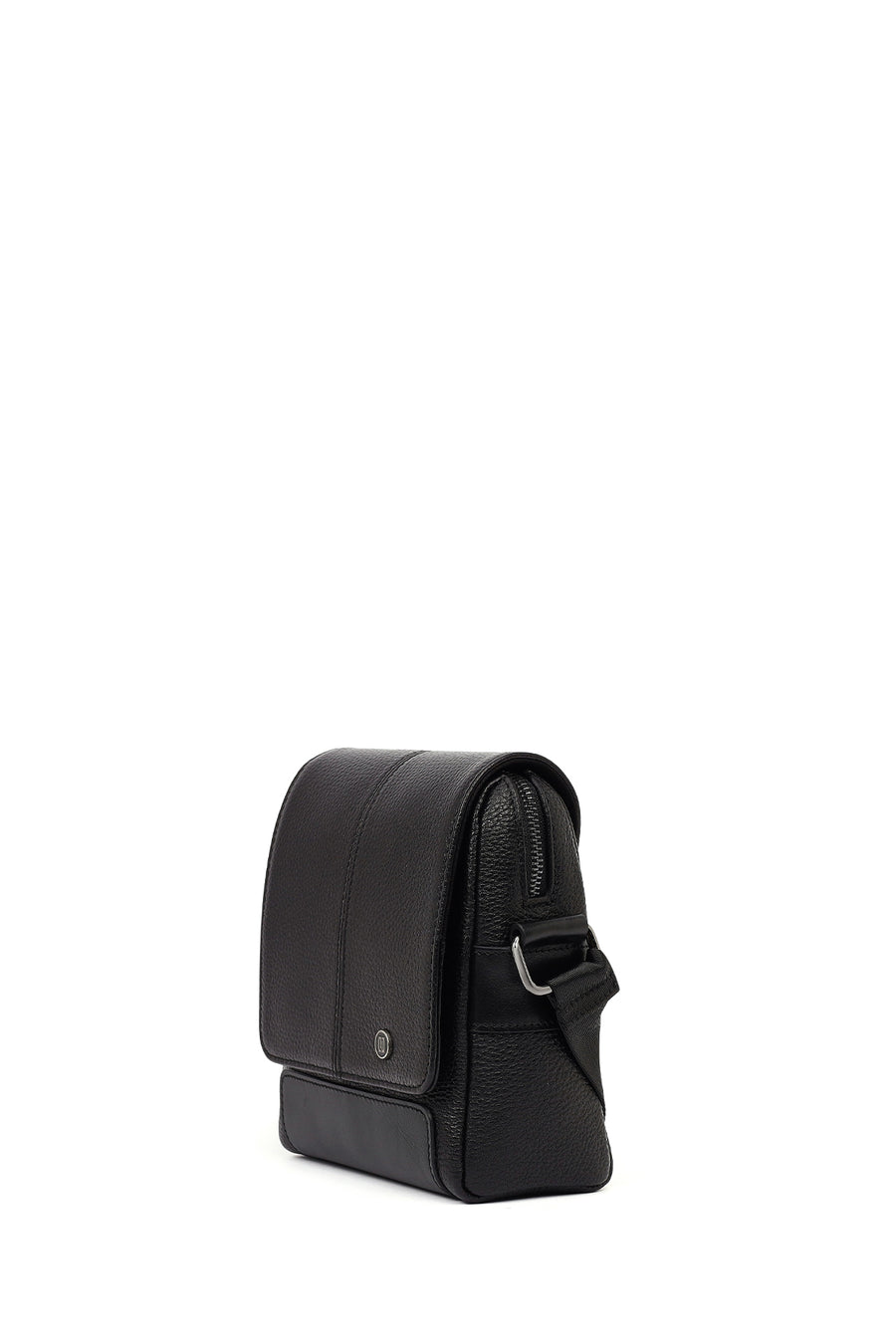 Male Black Leather Messenger Bag