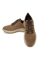 Male Mink Lace-up Thick-soled Nubuck Leather Casual Sneaker | Derimod