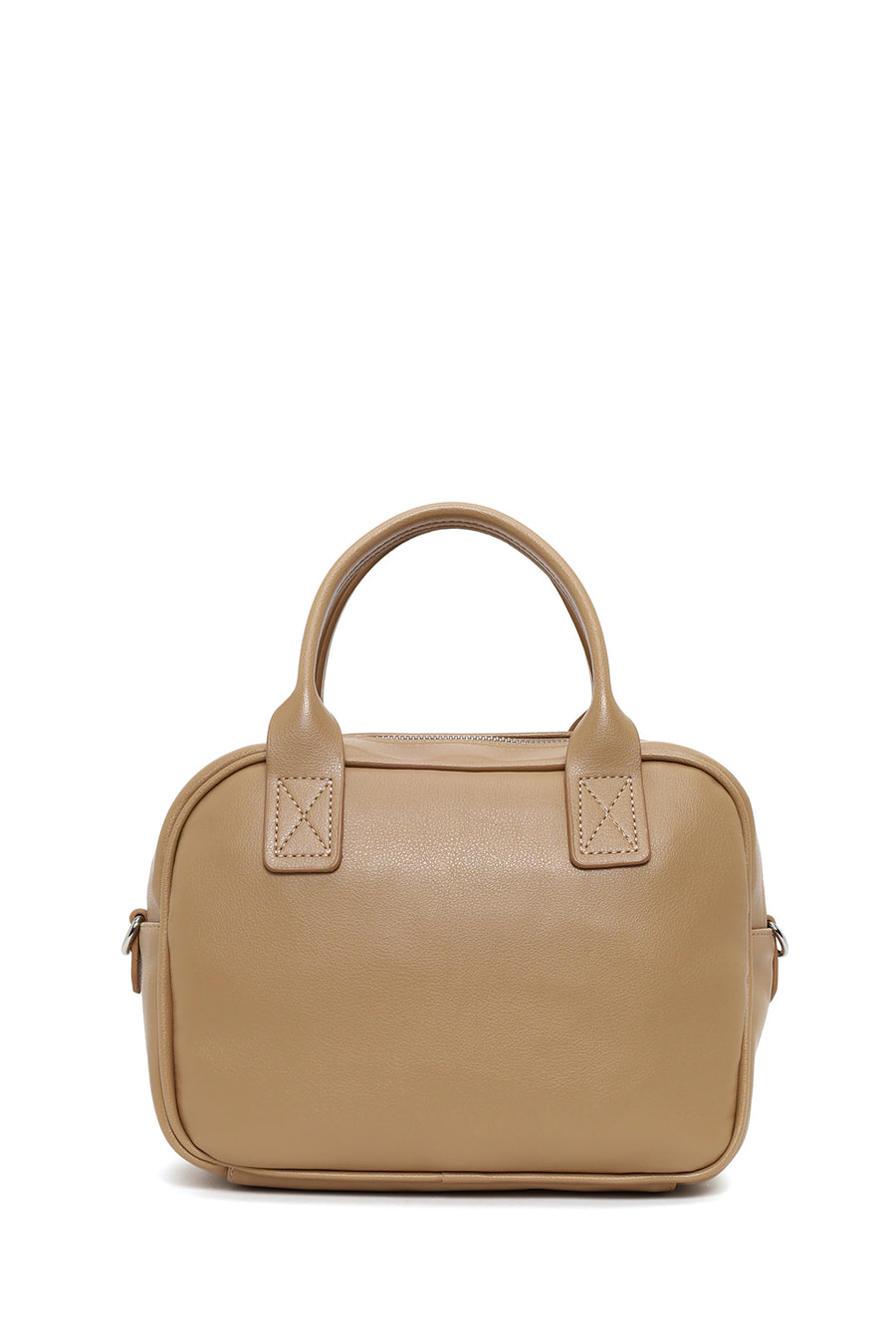 Woman Beige Long-Strap Shoulder Bag