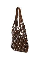 Woman Brown Mesh Shoulder Bag | Derimod