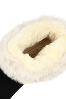 Women's Black Chunky Suede Teddy Boots | Derimod