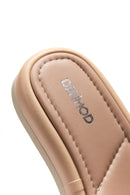 Women's Beige Knitted Comfort Slippers | Derimod