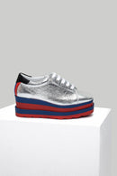 High-Sole Women's Leather Sneaker | Derimod