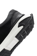 Men's Black Thick Sole Lace Up Suede Leather Sneaker | Derimod