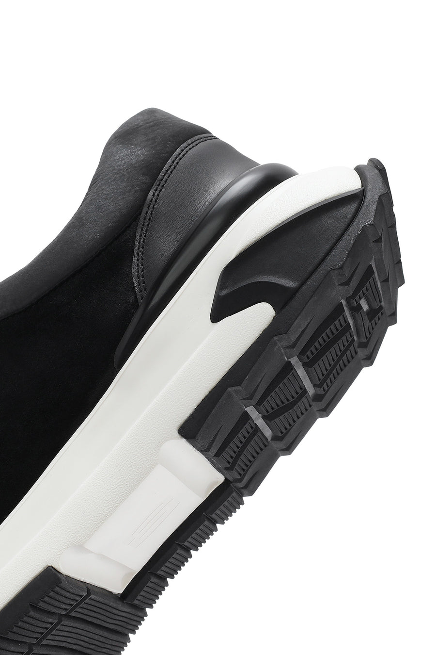 Men's Black Thick Sole Lace Up Suede Leather Sneaker