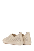 Woman Cream Patterned Leather Comfort Shoes | Derimod