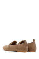 Women's Mink Suede Leather Loafer with Buckle | Derimod