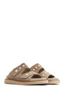 Women's Mink Suede Leather Slippers | Derimod