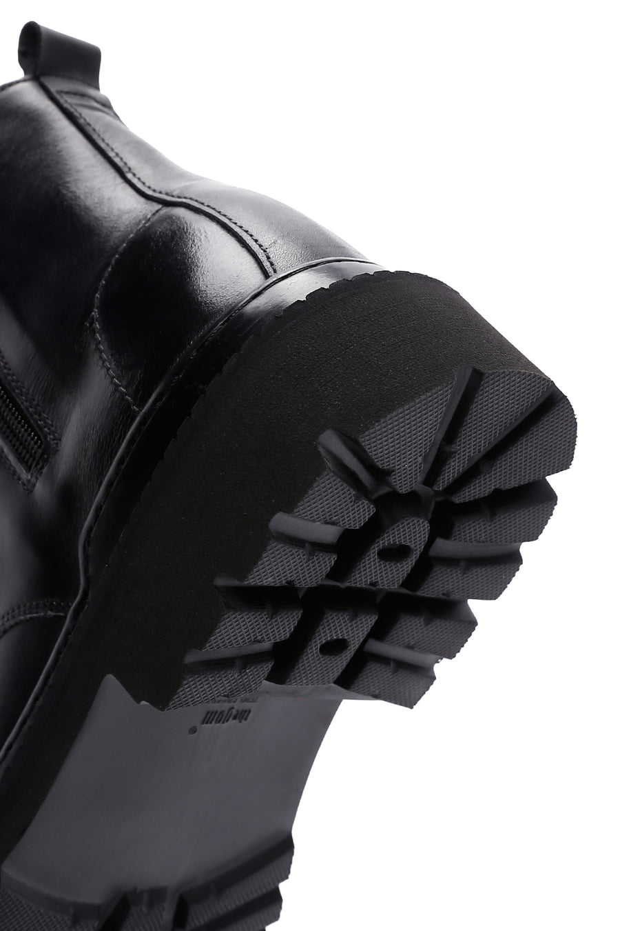 Men's Black Lace-Up Leather Zippered Casual Boots