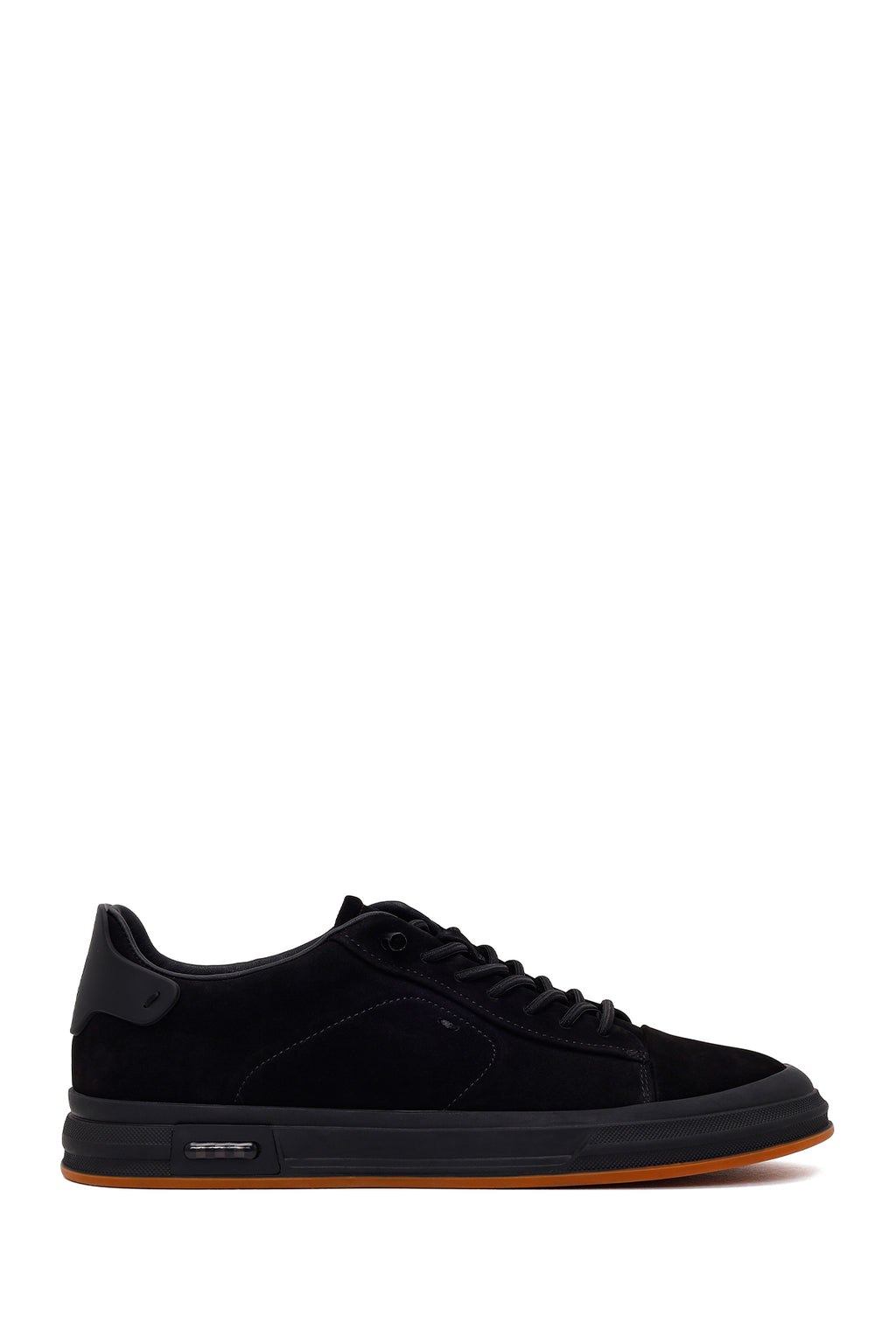 Erkek Siyah Bağcıklı Nubuk Deri Sneaker