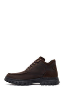 Male Brown Lace-Up Chunky-Soled Nubuck Leather Casual Boots | Derimod