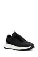 Derimod Zero Men's Black Lace-Up Thick Soled Fabric Sneaker | Derimod