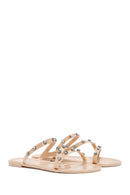 Women's Beige Jelly Stone Slippers | Derimod