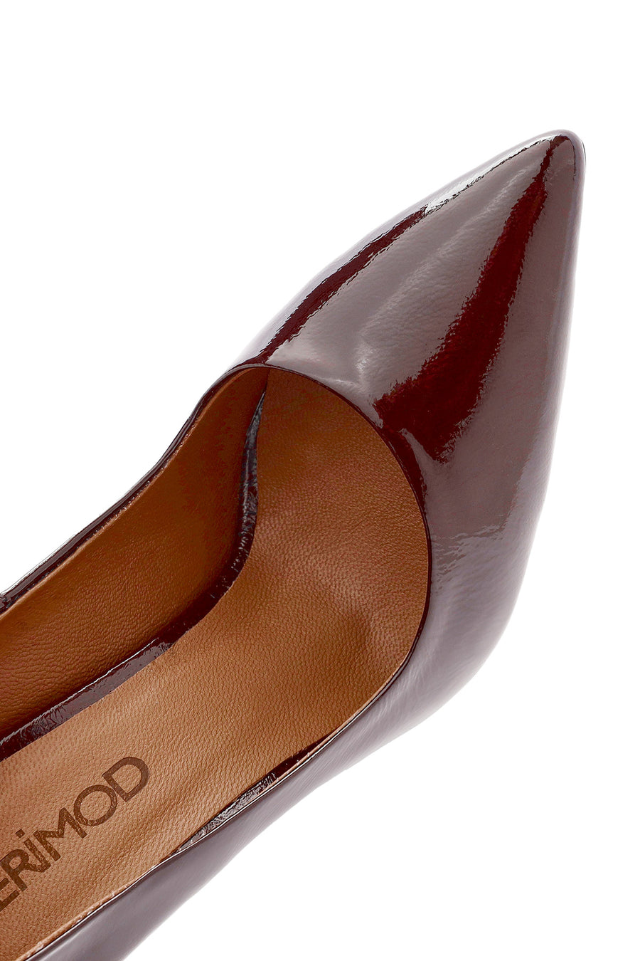 Women's Burgundy High Thin Heel Patent Leather Stiletto