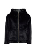 Gardena Women's Black Double-Sided Teddy Coat | Derimod