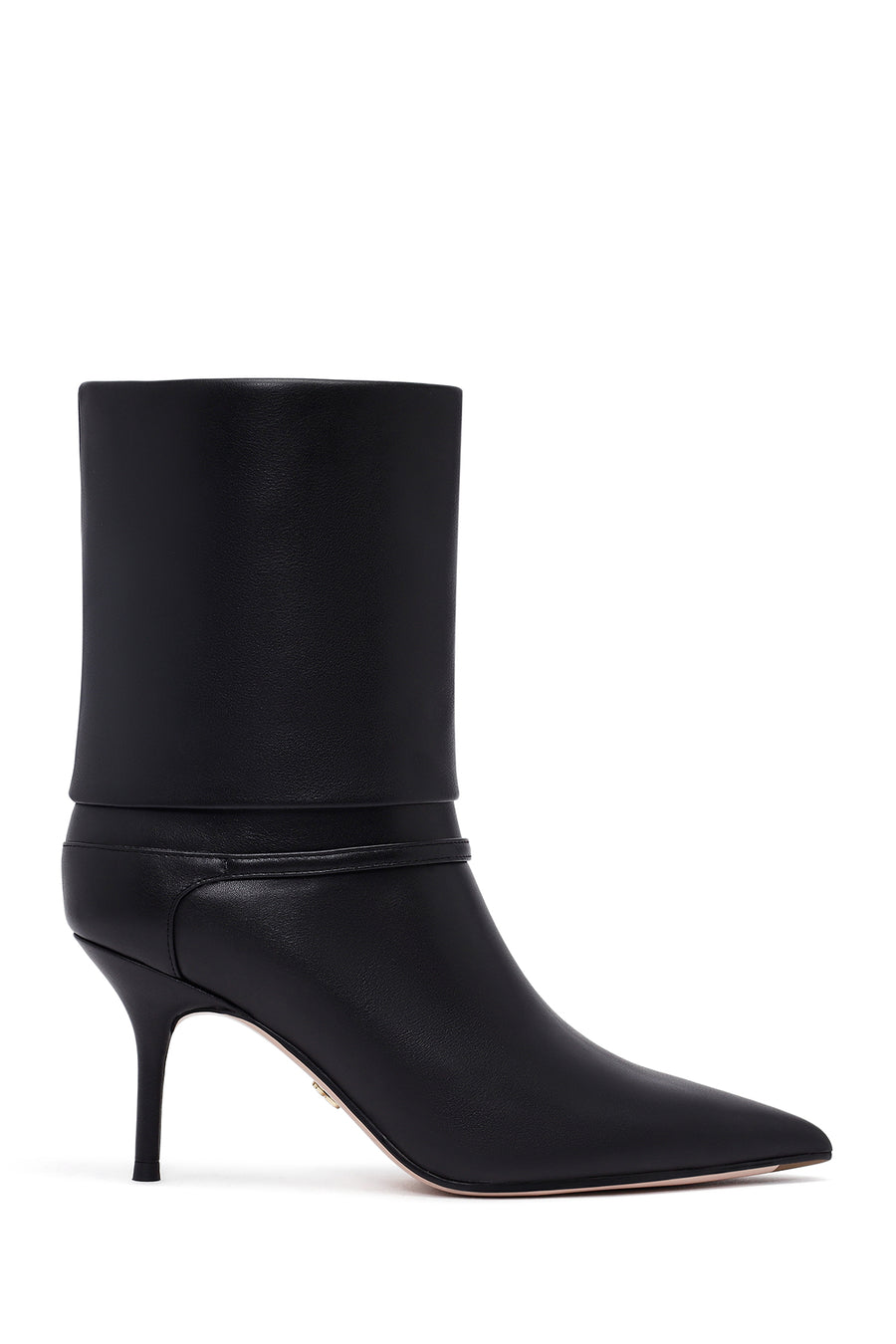 Women's Black Thin Heeled Leather Boot 25AFD490318 | Derimod