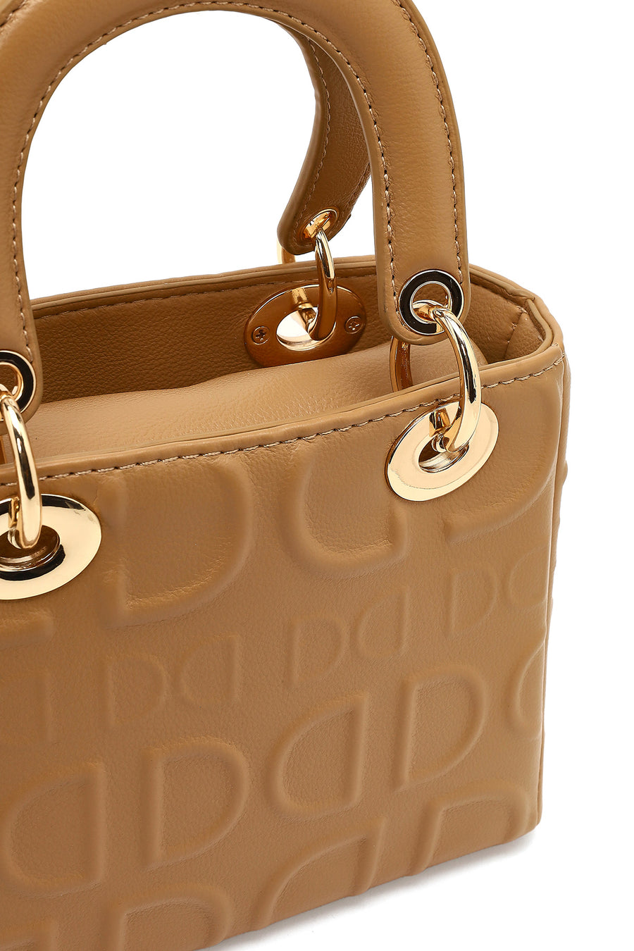Women's Beige Long Strap Printed Mini Shoulder Bag