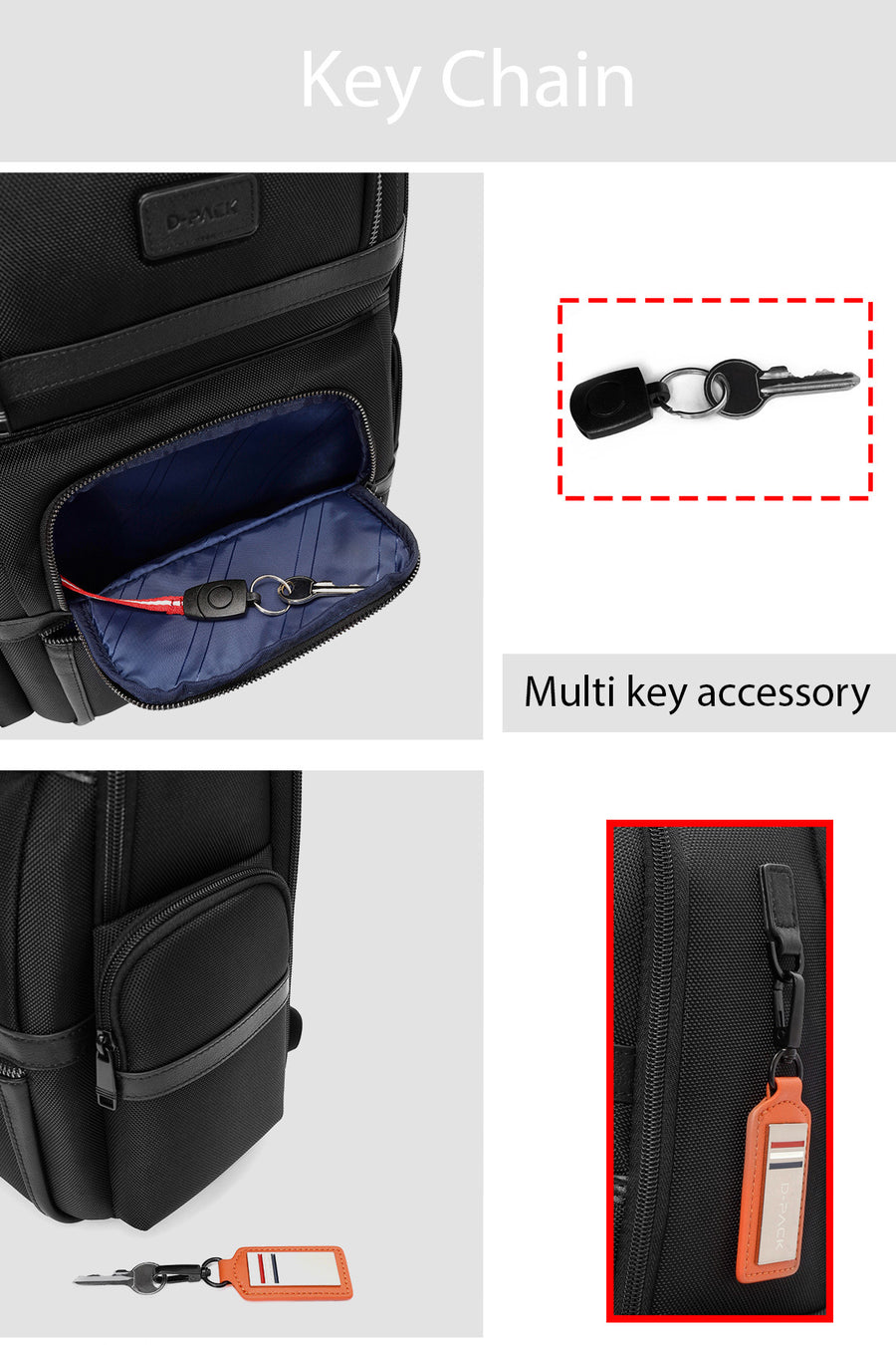 D-Pack Unisex Siyah Kumaş Sırt Çantası