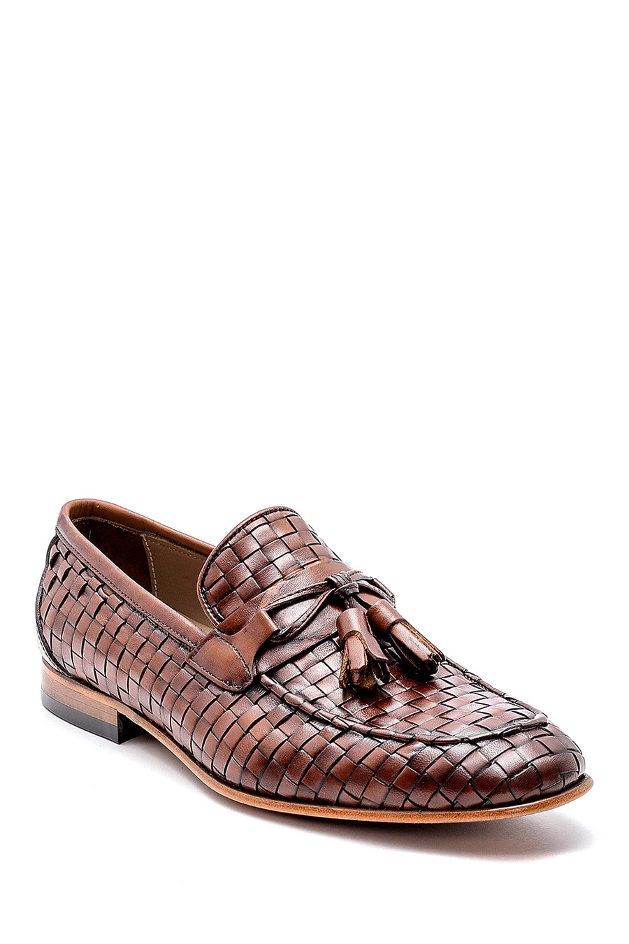 Men's Leather Knit Pattern Loafer