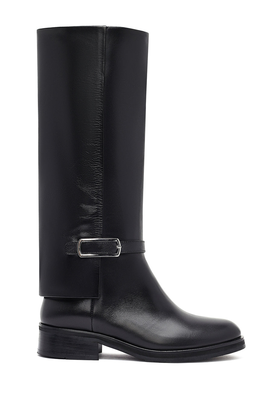 Woman Black Zippered Leather Boot 25WFD281918 | Derimod