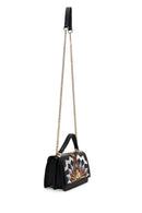 Woman Black Long-Strap Printed Shoulder Bag | Derimod