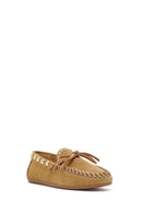 Women's Beige Suede Leather Loafer | Derimod