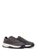 Derimod Zero Male Gray Lace-up Thick-soled Fabric Sneaker | Derimod