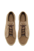 Erkek Bej Kalın Tabanlı Süet Deri Sneaker | Derimod