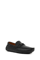 Men's Black Buckle Leather Casual Loafer | Derimod