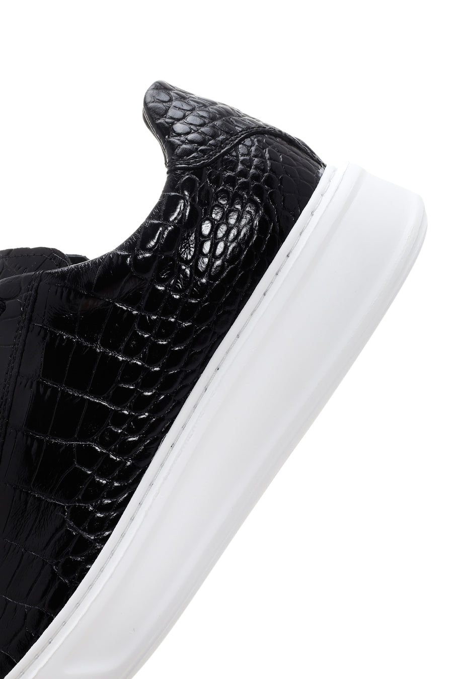 Men's Black Lace-up Leather Sneaker