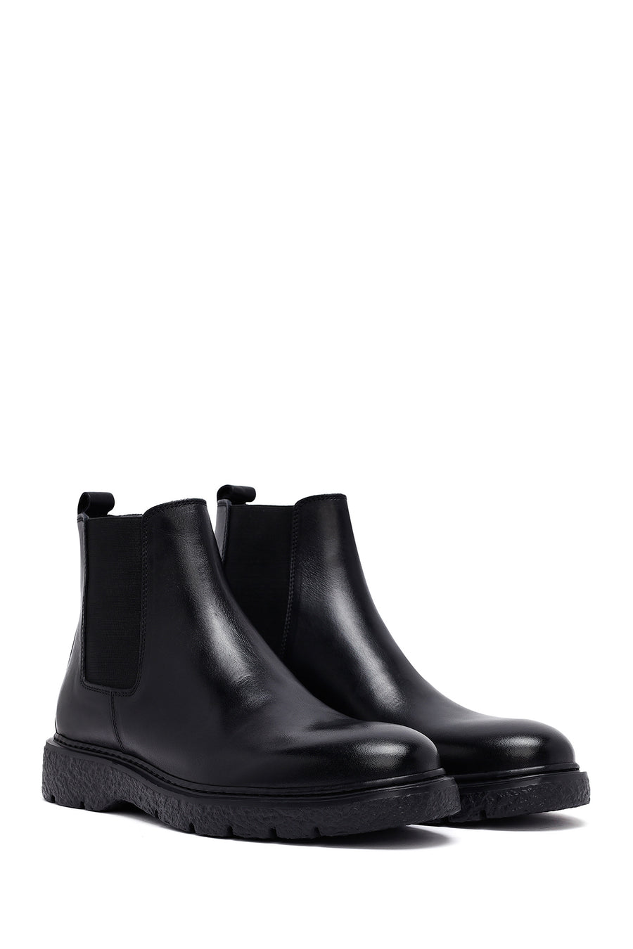 Male Black Leather Chelsea Boots