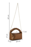 Women's Brown Long Strap Braided Mini Handbag | Derimod