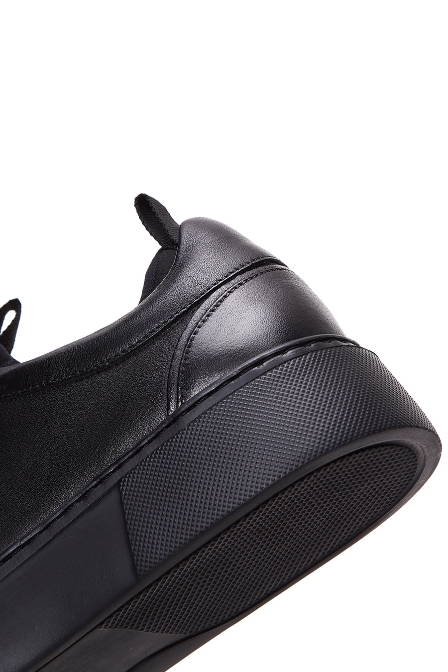 Male Black Lace-Up Leather Sneaker