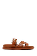 Women's Tan Buckled Slippers | Derimod