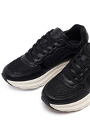 Women's Black Lace-Up Thick Soled Sneaker | Derimod