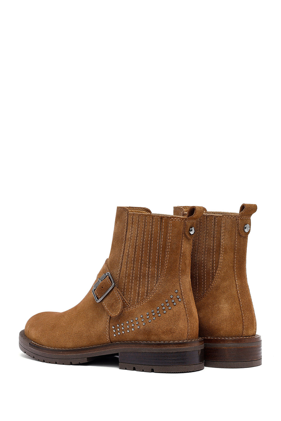 Woman Mink Suede Leather Chelsea Boots