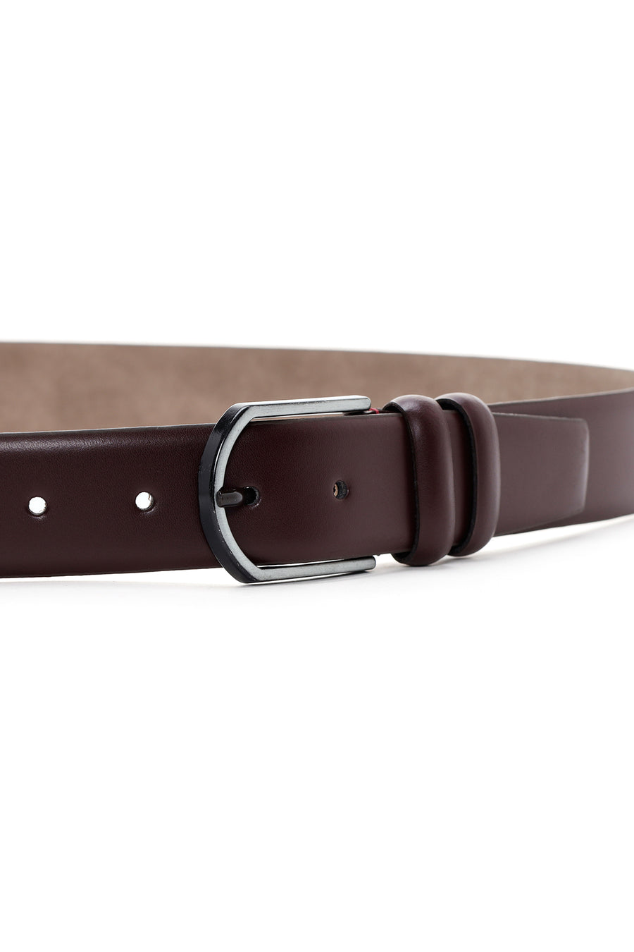 Men's Burgundy Leather Belt