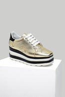 High-Sole Women's Leather Sneaker | Derimod