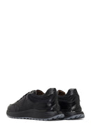 Men's Black Lace-Up Thick-Soled Leather Sneaker | Derimod