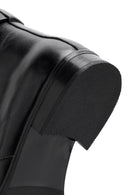 Women's Black Zippered Leather Boots | Derimod