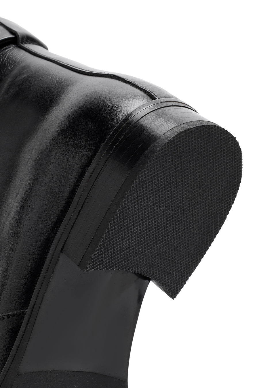 Women's Black Zippered Leather Boots