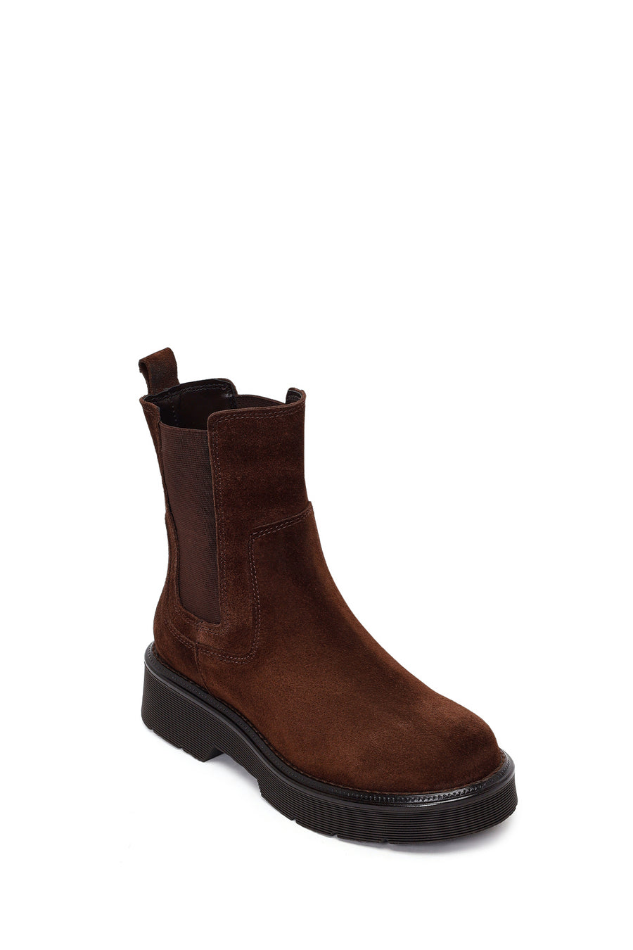 Woman Brown Thick-Soled Suede Chelsea Boots