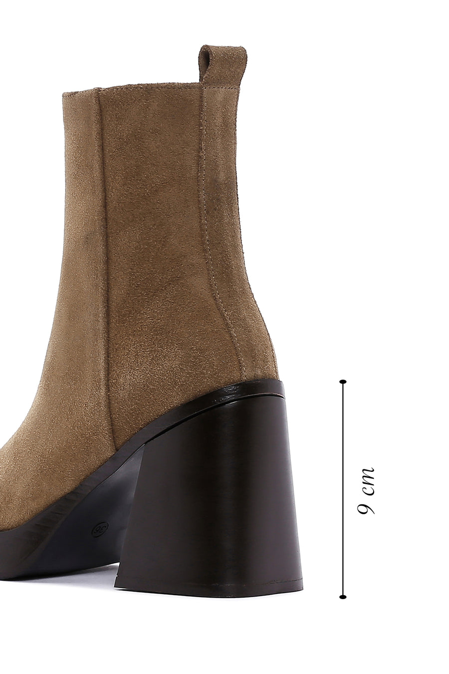 Women's Brown Suede Leather Heeled Boots