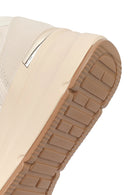 Woman Beige Side-Zip Lace-Up Chunky Platform Sneakers | Derimod