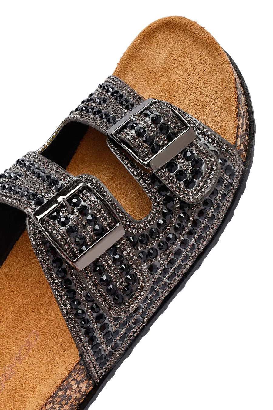 Women's Black Stone Slippers